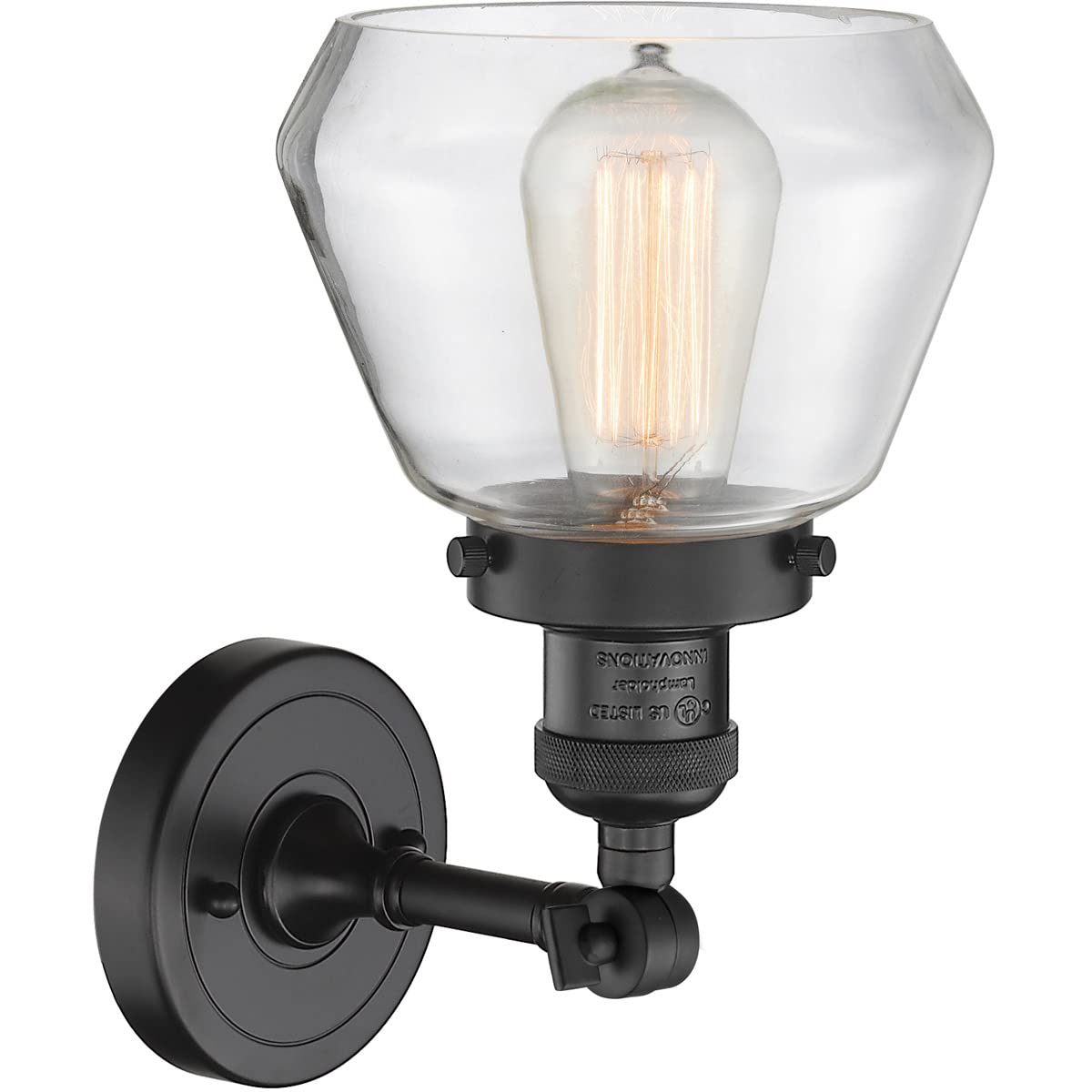 Innovations 201F-BK-G172-LED Modern LED Semi-Flush Mount Ceiling Light Fixture in Matte Black - Perfect for Bedroom, Kitchen, Hallway & Office Lighting