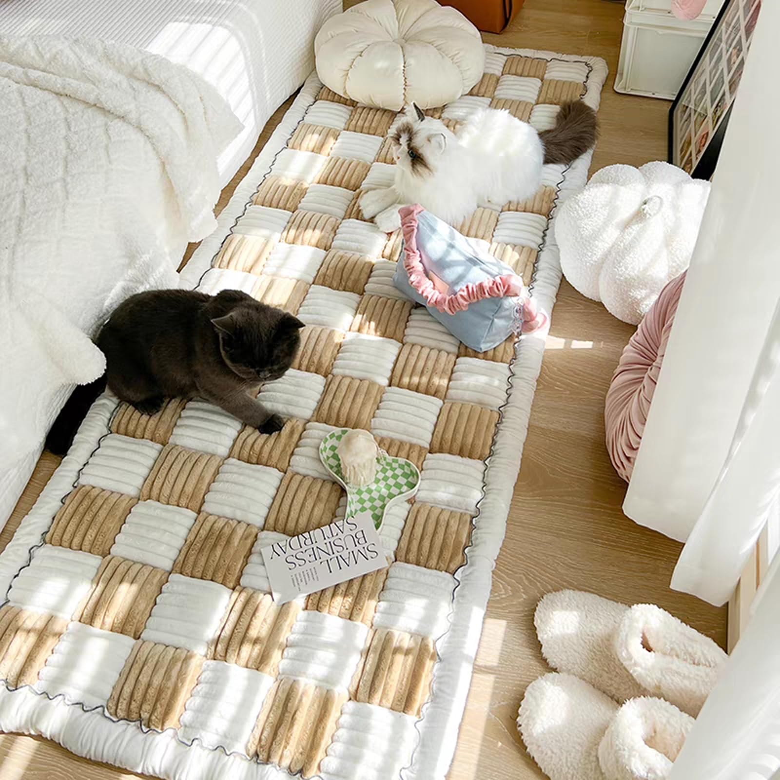 Washable Dog Couch Cover - Anti-Slip Sofa Protector for Pets, Light Brown (27.6x59