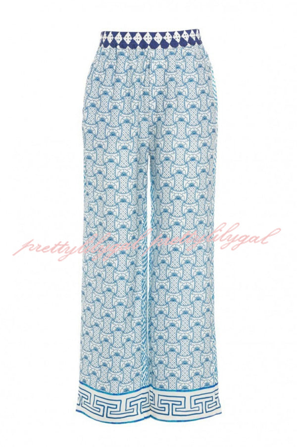 Stylish Dragon Print Short Sleeve Silk Satin Top & Elastic Waist Pocket Pants Set - Loose Fit Asian Inspired Outfit for Women | Perfect for Casual Wear, Yoga, Lounge & Festival Fashion