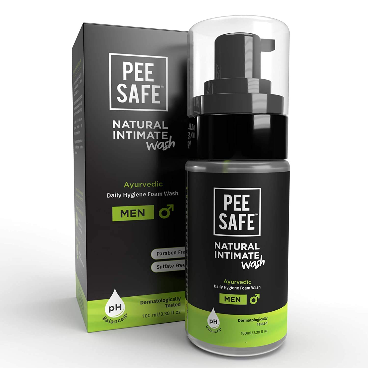 Kalyani Pee Safe Natural Intimate Wash for Men with Ayurvedic Extracts - 100ml | pH Balanced Gentle Cleanser for Daily Hygiene & Comfort | Ideal for Sensitive Skin & Post-Workout Care