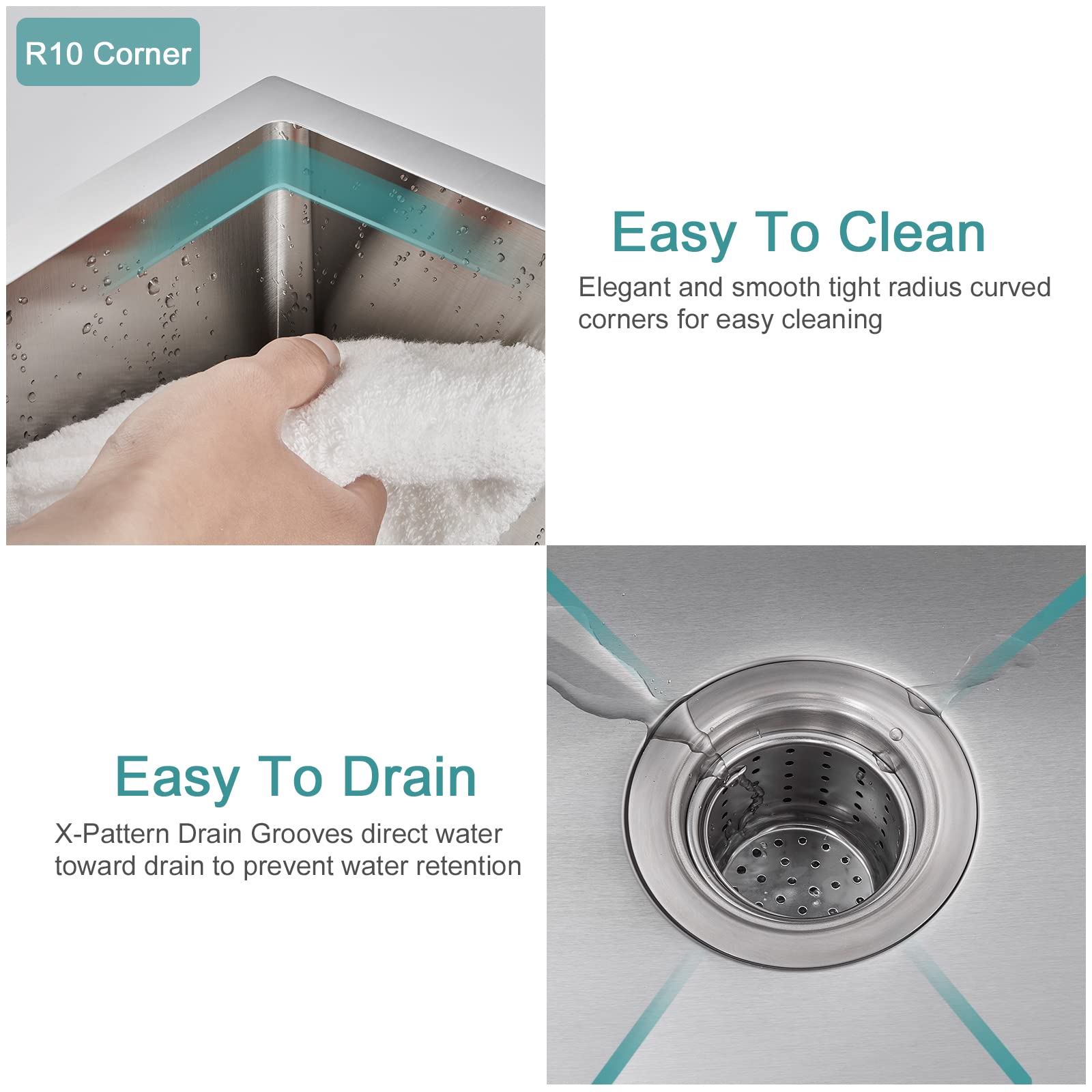 18 Inch Undermount Bar Sink - KINKIB 18x18x9 Inch Stainless Steel Single Bowl Prep Sink, T-304 Handmade Small Kitchen Sink with Strainer - Perfect for Wet Bars, Coffee Stations & Compact Kitchens