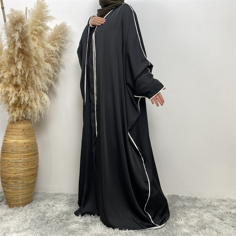 Elegant Black Bisht 2-Piece Abaya Set for Women - Modest Islamic Prayer Dress & Special Occasion Outfit