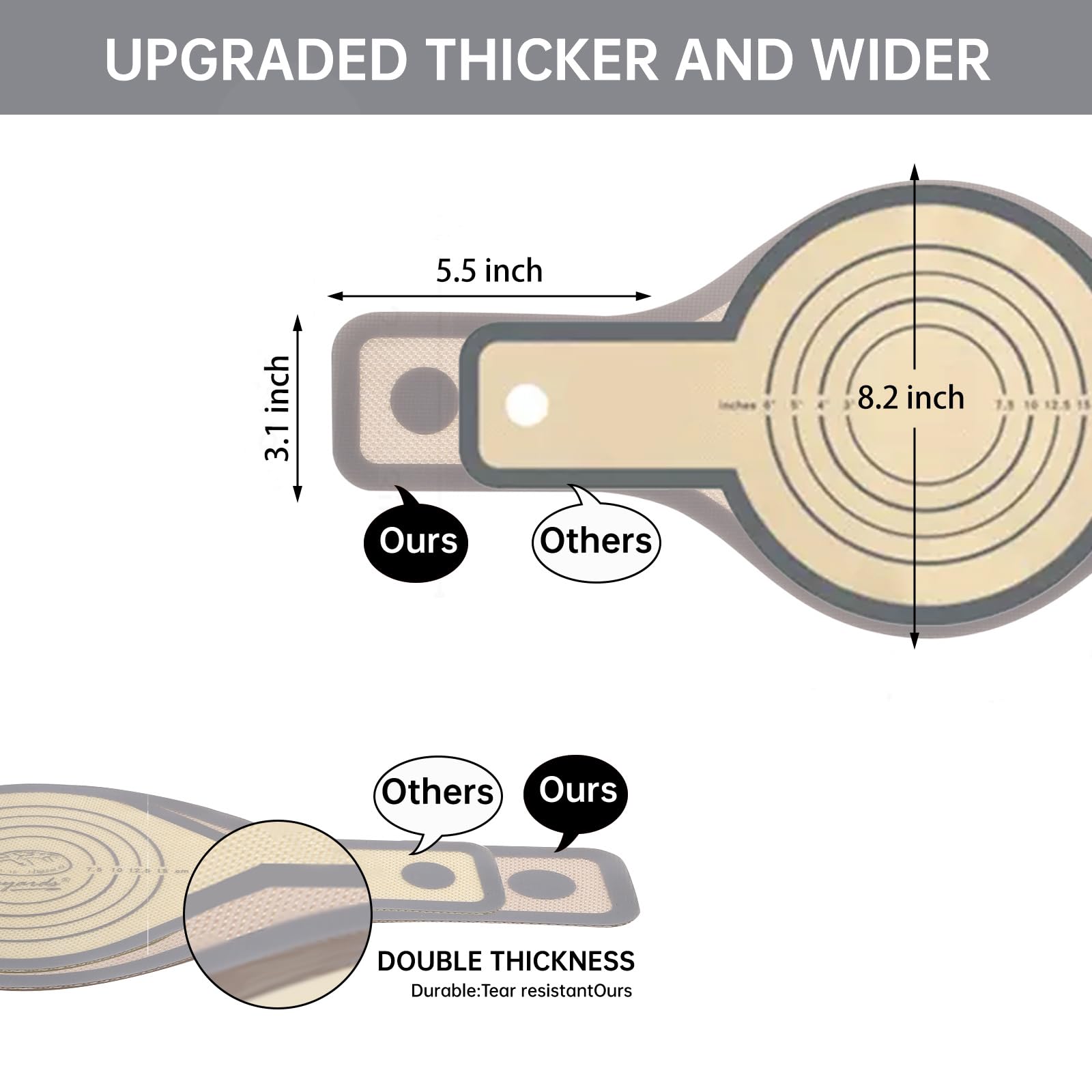 2-Pack Non-Stick Silicone Bread Sling for Dutch Oven - Long Handle Reusable Baking Mat Set, Easy Clean Bread Transfer Tool for Sourdough & Artisan Loaves (Grey) - Perfect for Home Bakers & Bread Making Enthusiasts