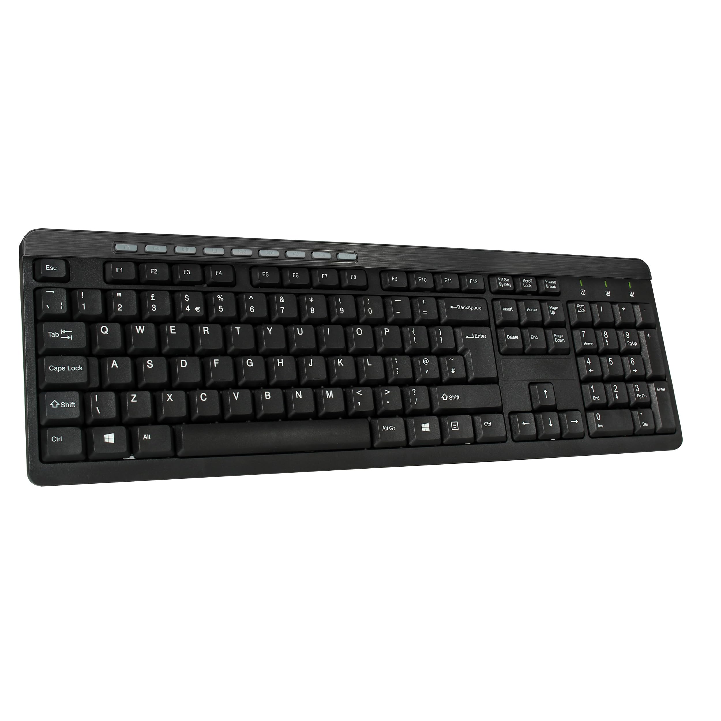 CiT USB Keyboard and Mouse Combo - Wired Ergonomic Desktop Set for PC, Laptop, Office & Gaming - Plug and Play (Black)