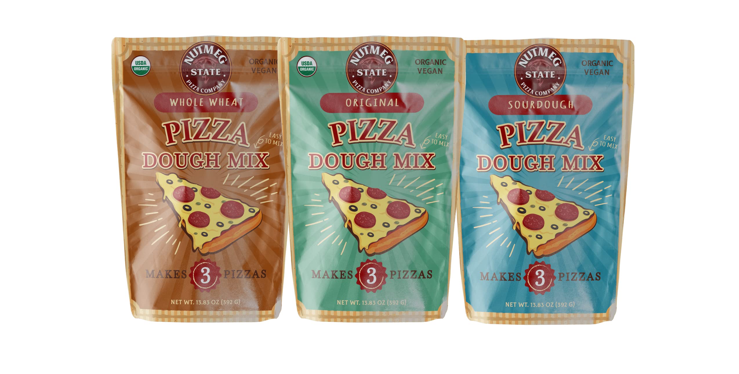 Organic Pizza Dough Mix by Nutmeg State Pizza Company - Makes 9 Homemade Pizza Crusts | Perfect for Family Dinners, Parties & Italian Cuisine Lovers