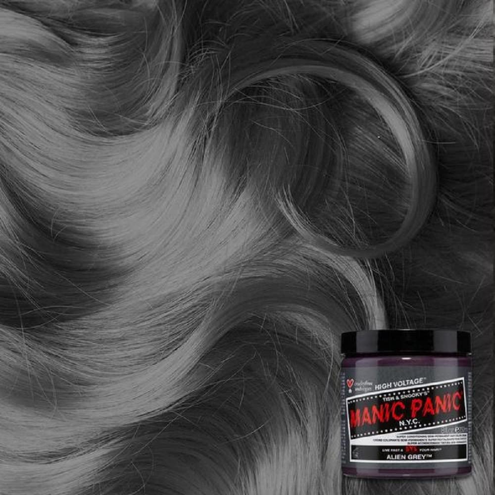 MANIC PANIC Alien Grey Semi-Permanent Hair Dye - Classic Line 8oz Vegan & Cruiser Approved - Perfect for Goth, Punk & Alternative Hairstyles