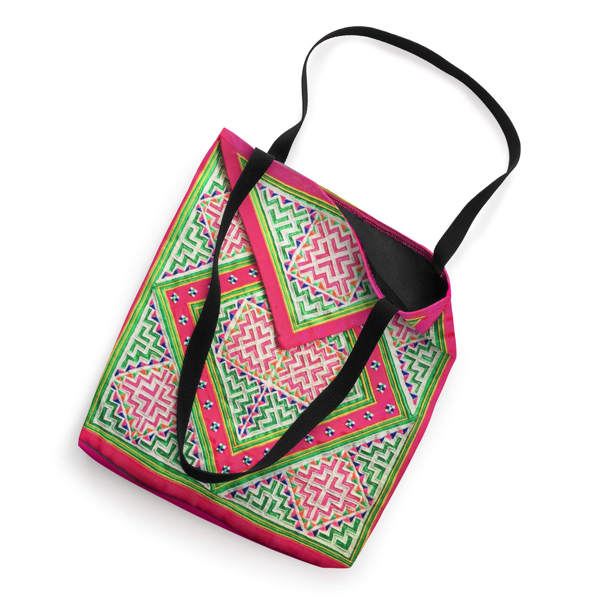 Authentic Hmong Printed Tote Bag - Stylish Money Bag #6 - Eco-Friendly Cotton Shoulder Bag for Shopping, Travel & Daily Use