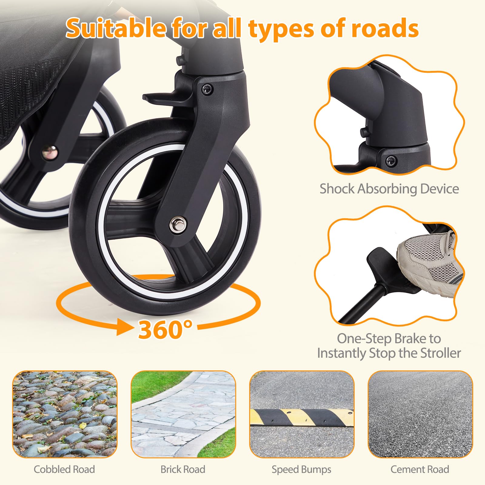 2 in 1 Convertible Baby Stroller with Reversible Bassinet - Foldable Lightweight Aluminum Pushchair for Newborn & Toddler - 5-Point Safety Harness - Gray | Perfect for Park Walks, Shopping & Travel
