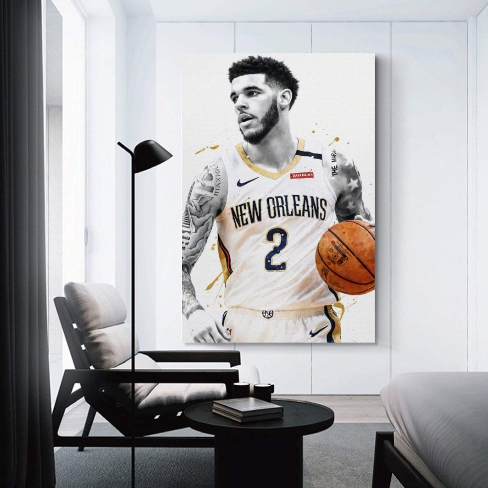 Lonzo Ball Basketball Poster - 12x18inch (30x45cm) Sports Wall Art Decor for Fans, Gift for Basketball Lovers - Perfect for Living Room, Bedroom, Game Room & Man Cave Decor
