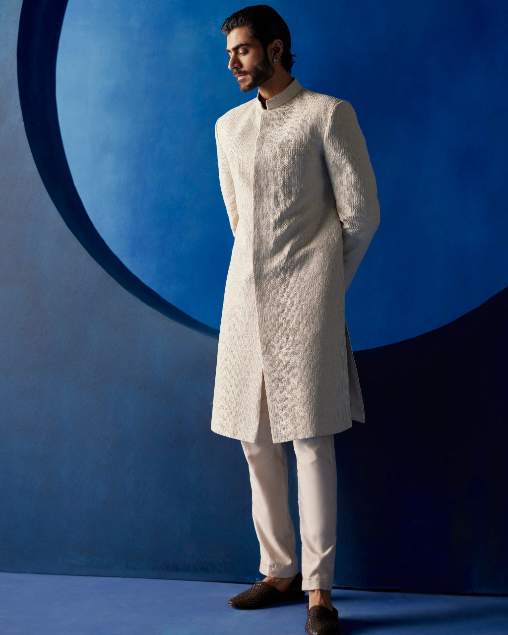 Elegant Amal Sherwani Set for Men - Traditional Pakistani Wedding Outfit - Perfect for Eid, Mehndi & Formal Occasions