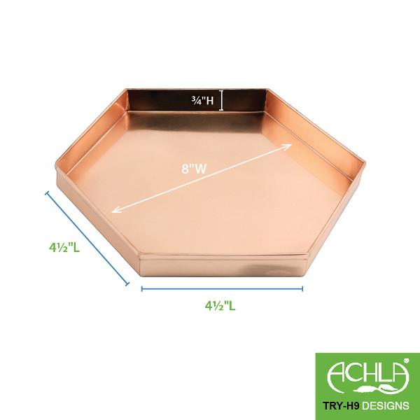 Hexagonal Copper Trays - Elegant Handmade Home Decor for Serving, Display & Organizing | Perfect for Dining, Coffee Tables & Bathroom Storage