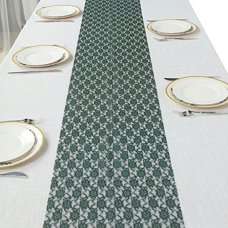 Elegant Wedding Lace Floral Table Runner - White Decorative Bridal Party Decor for Reception, Banquet & Home Dining - Perfect for Weddings, Anniversaries & Special Events