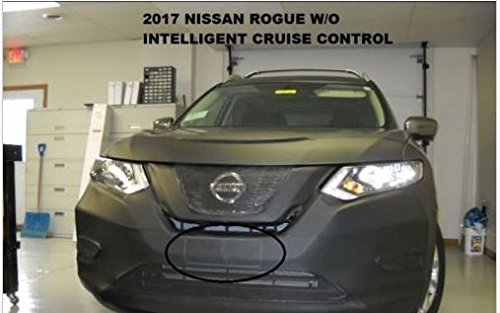 Lebra 2-Piece Front End Cover Black Car Mask Bra for 2017 Nissan Rogue (Non-Intelligent Cruise Control Models) - Paint Protection & Bug Shield for Highway Driving & Road Trips