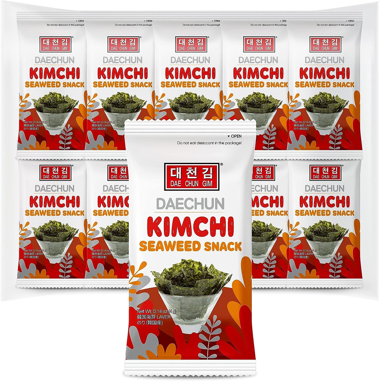 CHOI's Premium Kimchi Seaweed Snacks (20 Pack) - Vegan, Keto, Gluten-Free Korean Gimbap with High Protein, Fiber, Vitamins & Minerals | Perfect for Healthy Snacking, Office Lunch, Travel & Keto Diet