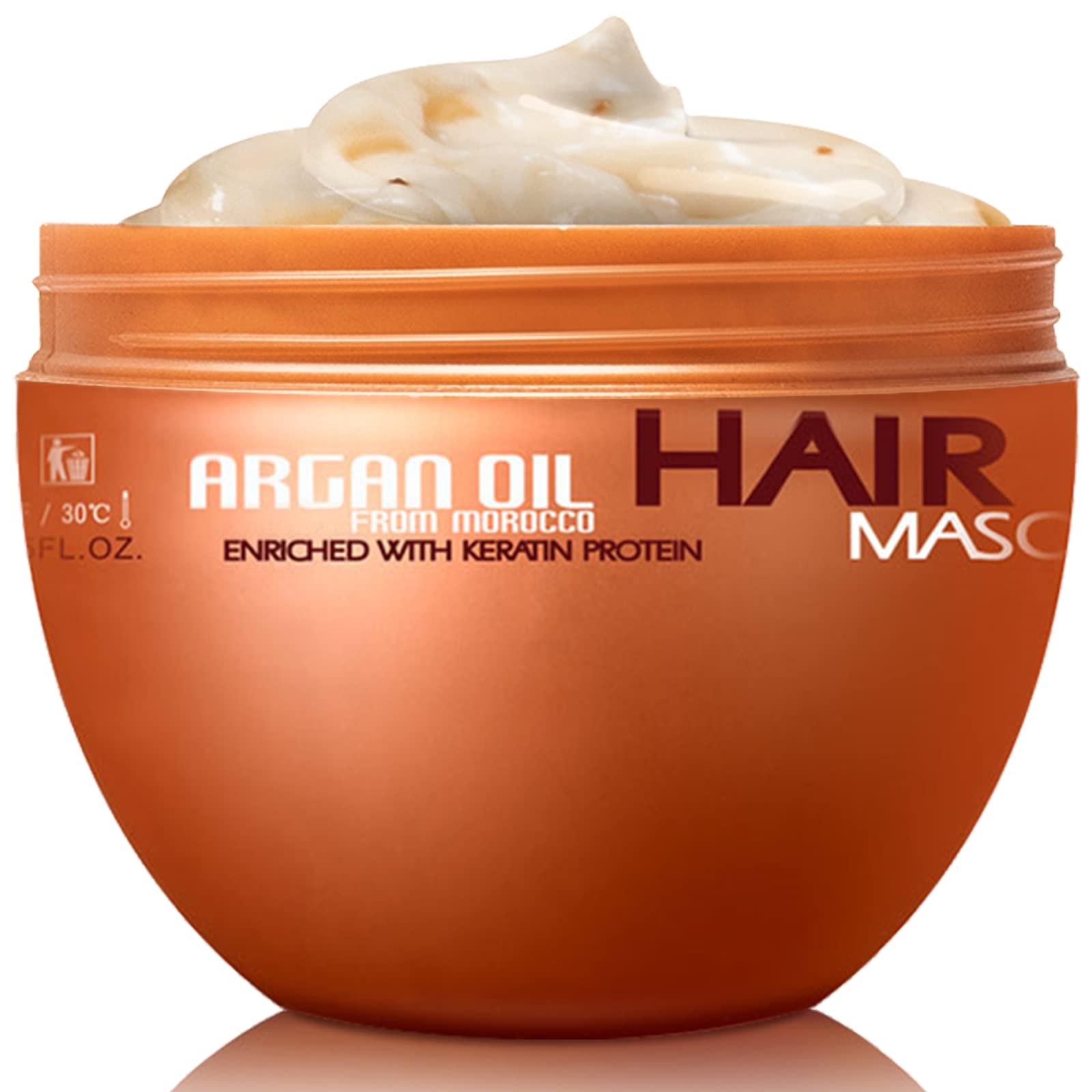 Nuspa Argan Oil Hair Mask - Sulfate Free Deep Conditioner for Dry Damaged Hair with Organic Jojoba Oil, Aloe Vera, Collagen & Keratin | Repairing Treatment for Frizzy, Color-Treated & Heat-Damaged Hair at Home or Salon