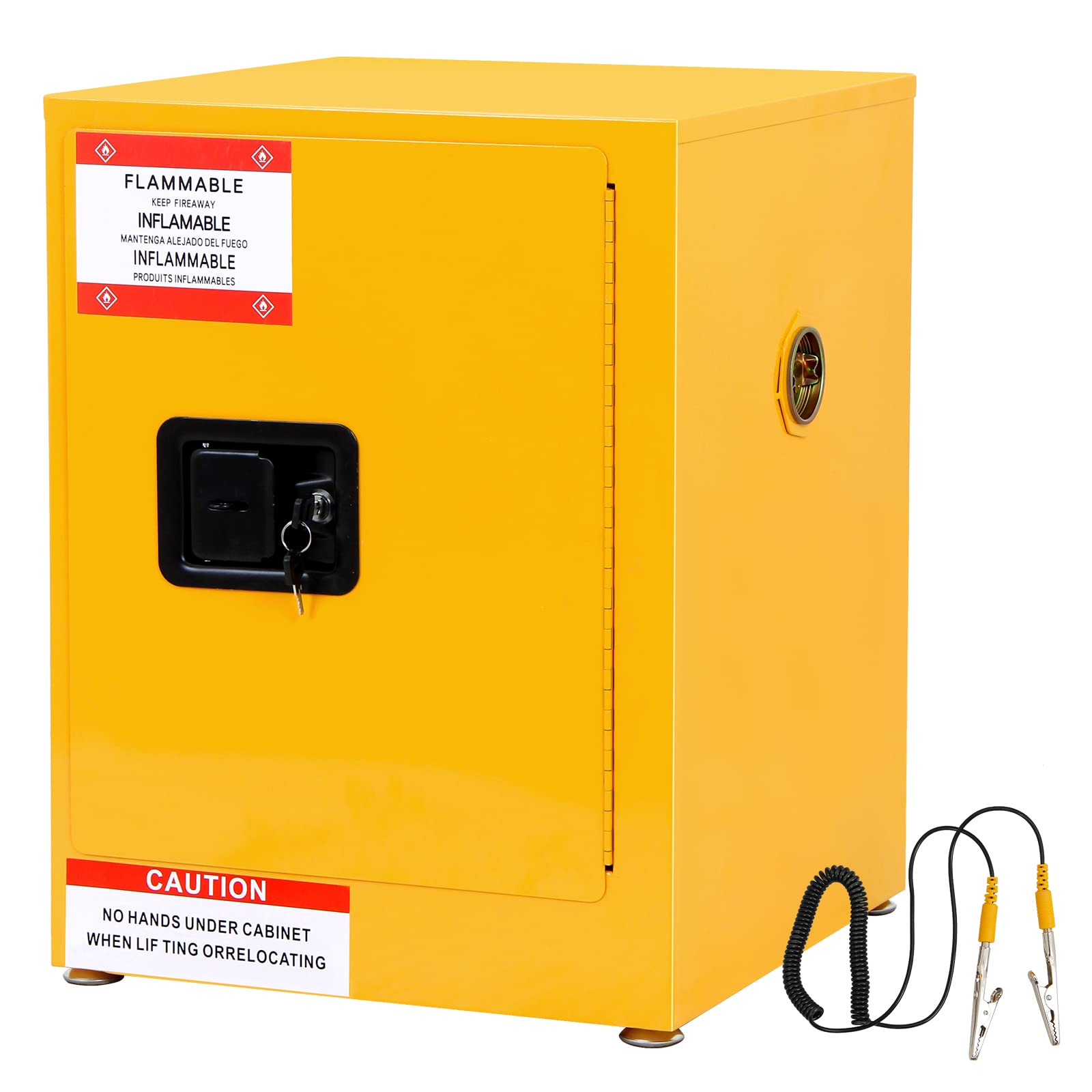 Flammable Safety Storage Cabinet 17x17x22 Inches - Fireproof & Explosion Proof Chemical Cabinet for Garage, Workshop, Lab & Industrial Use - OSHA Compliant Hazardous Material Storage Solution