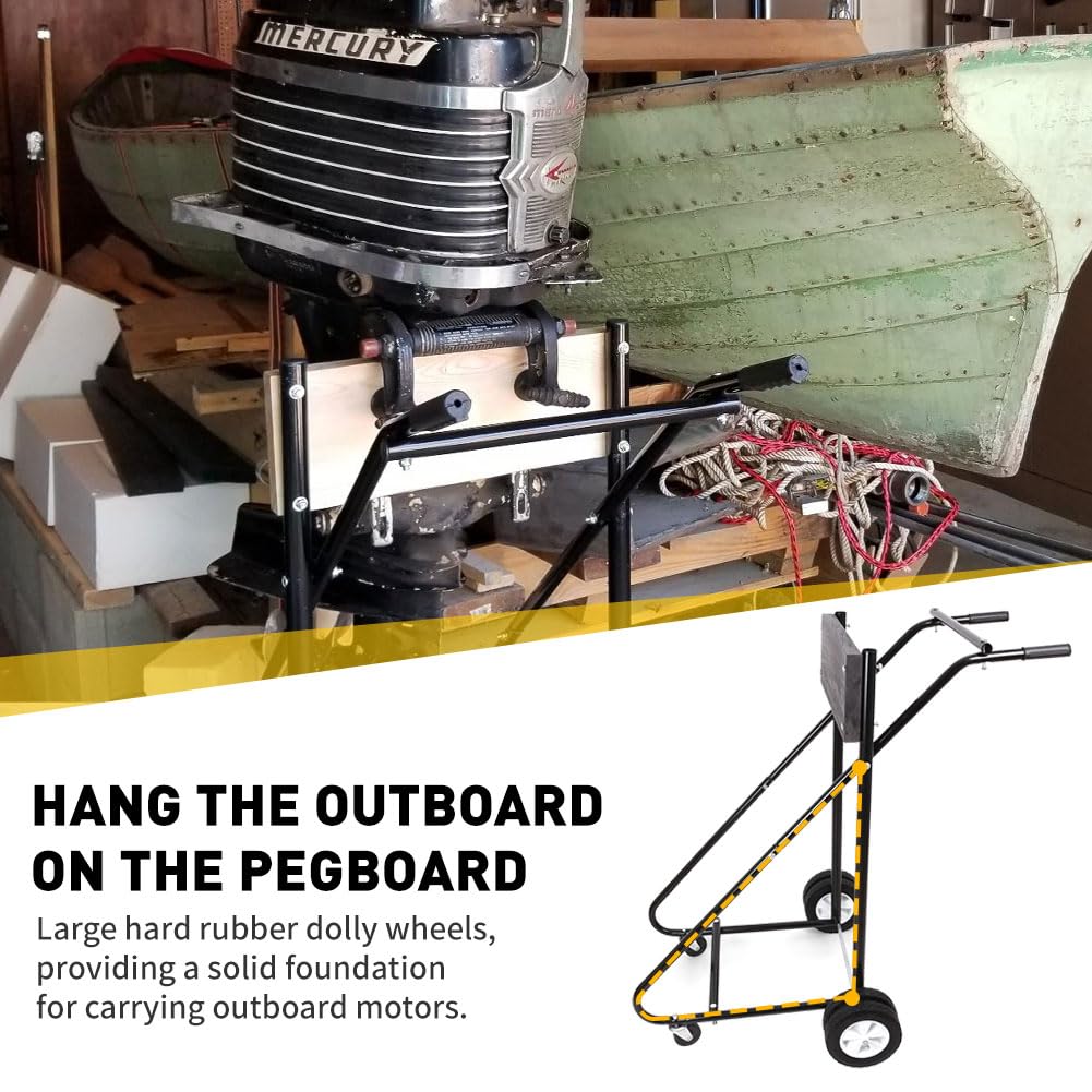 Heavy Duty Outboard Boat Motor Cart Stand - 315 LBS Capacity, Carrier Dolly for Easy Storage & Transport | Perfect for Marine, Fishing & Boat Maintenance