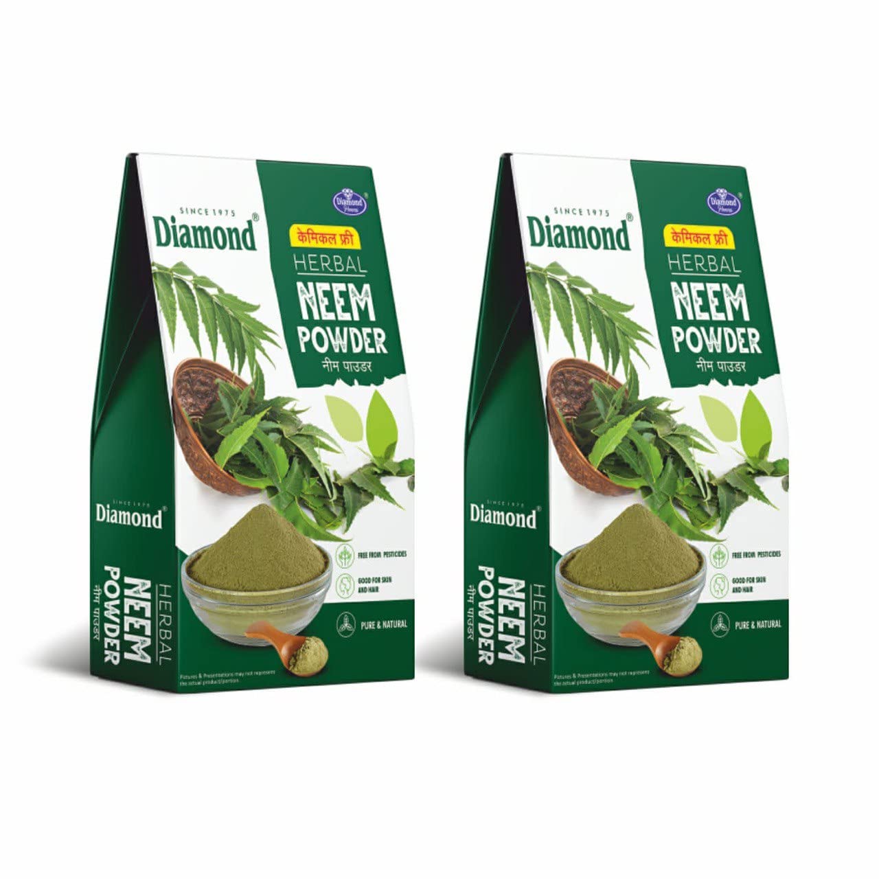 Organic Neem Powder for Face & Hair Care - Chemical-Free, 150g (Pack of 2) - Promotes Pimple-Free Glowing Skin & Dense Silky Hair - Natural Ayurvedic Beauty Treatment for Acne, Dandruff & Scalp Health