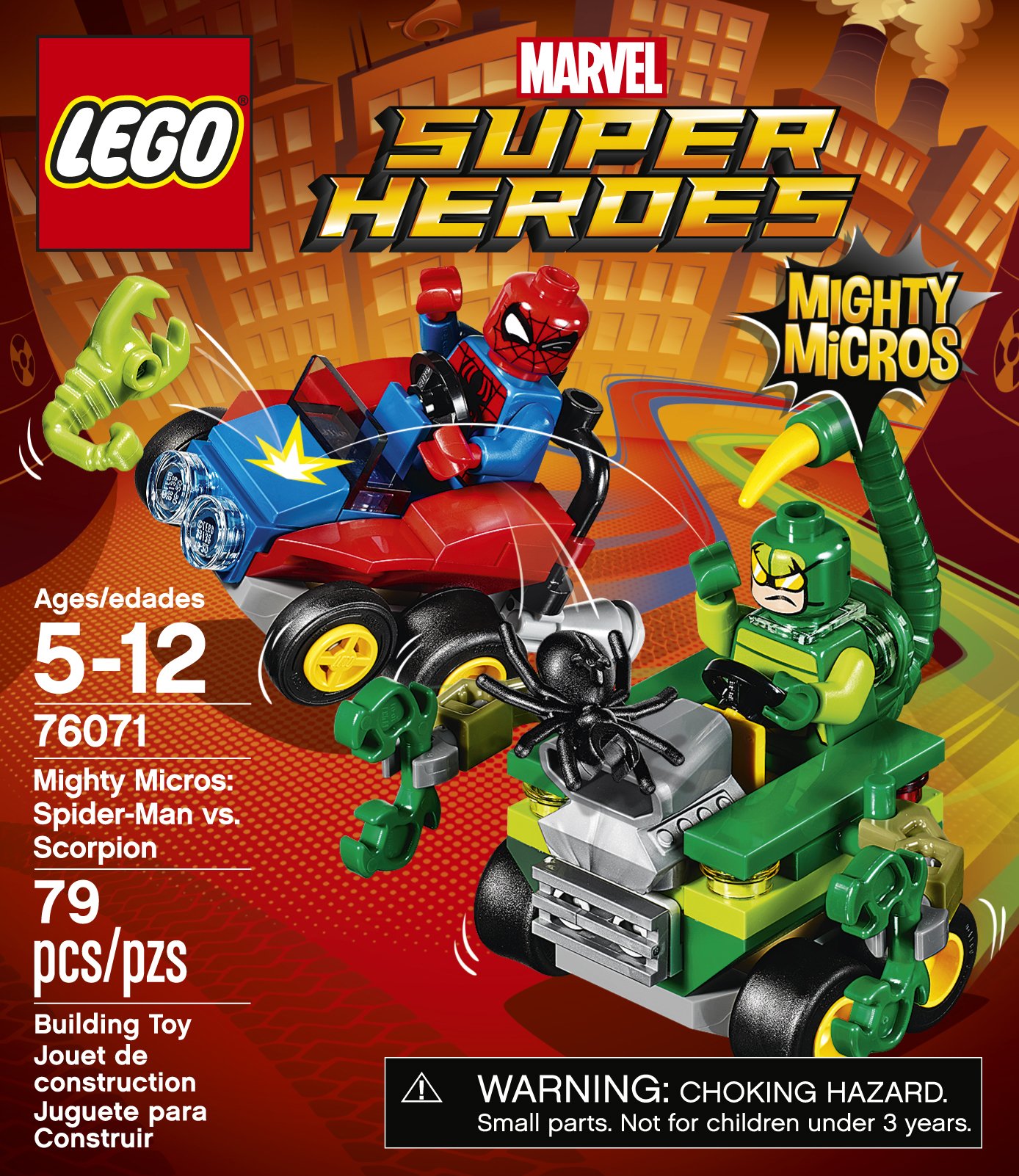 LEGO Super Heroes Mighty Micros Spider-Man vs Scorpion Building Kit 76071 - Fun Superhero Toy for Kids, Creative Play & Collectible Gift for Marvel Fans
