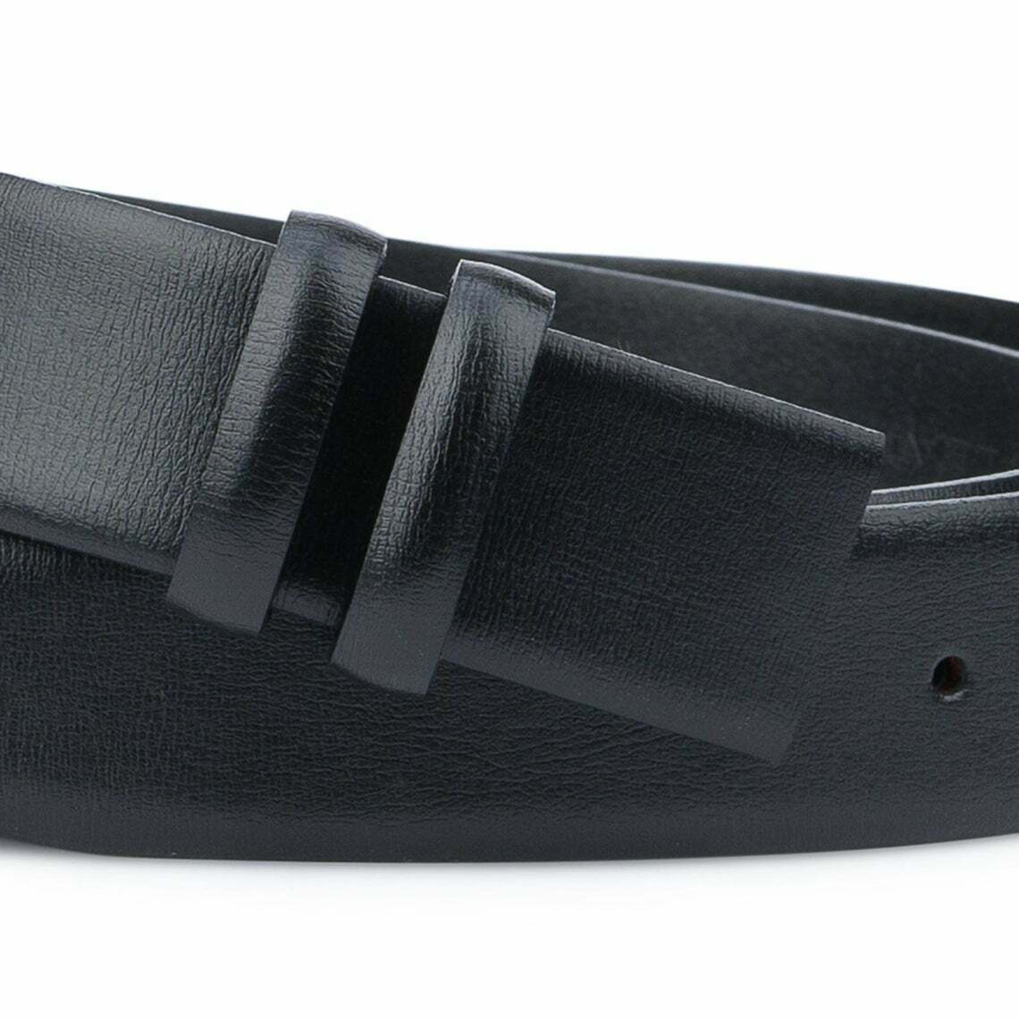 35mm Black Genuine Leather Belt Strap for Montblanc Replacement | No Buckle Included | Premium Dress Belt for Business & Formal Occasions
