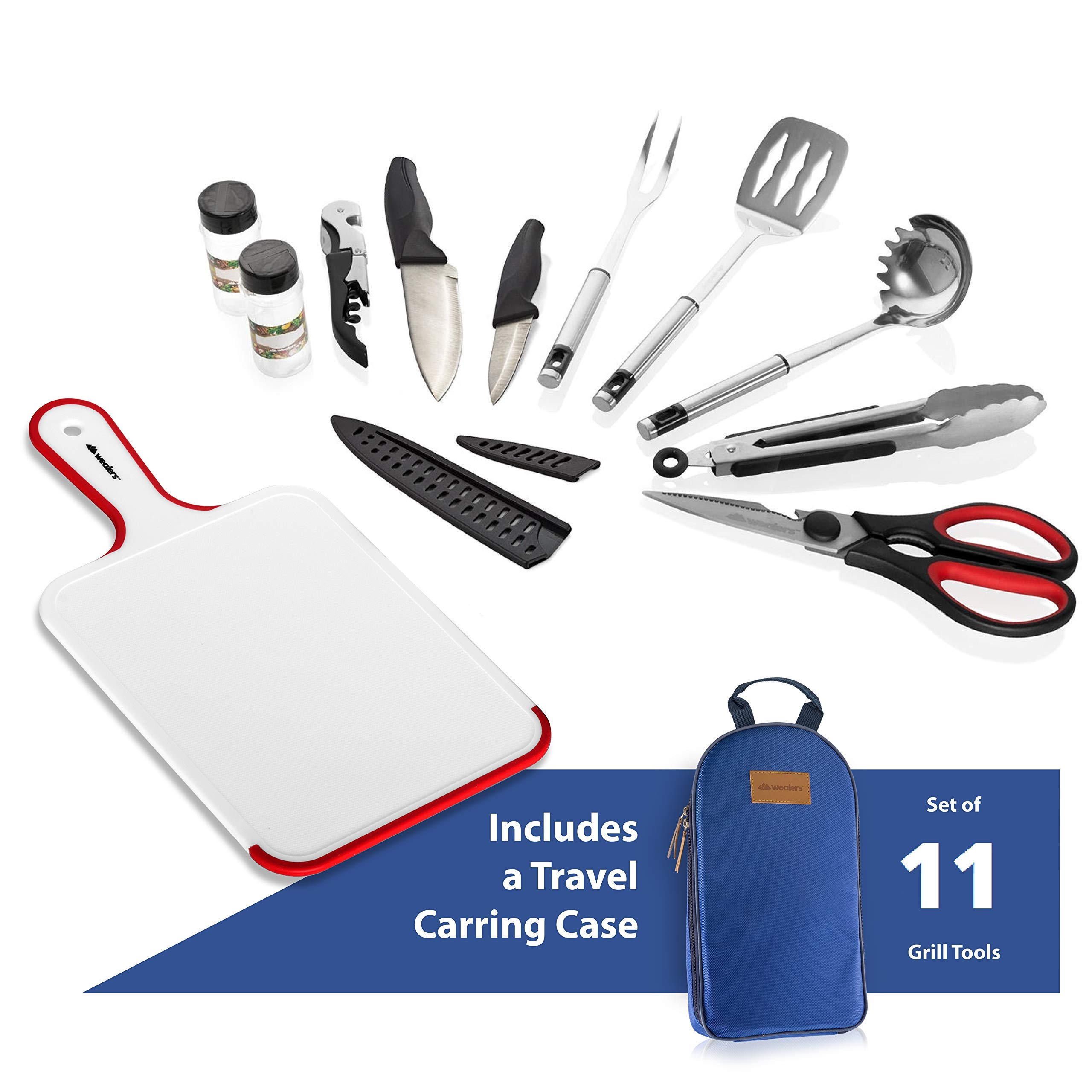 Premium 8-Piece 304 Stainless Steel Camping Cookware Set with 11-Piece Utensil Kit - Portable Outdoor Cooking Gear for Camping, Hiking & Backpacking - Compact Fireproof Pots & Pans for Open Flame Grilling & RV Trips