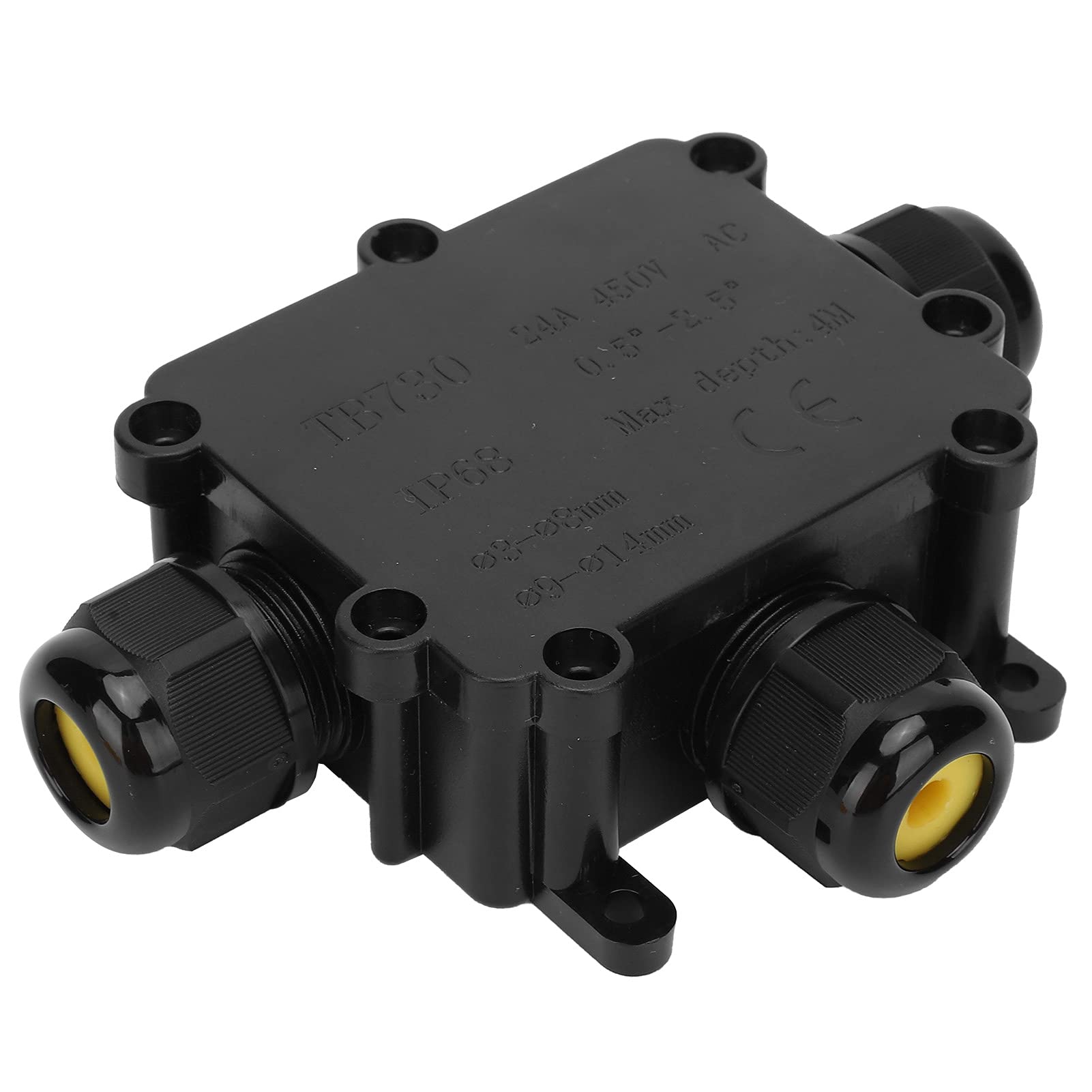 IP68 Waterproof 3-Way Outdoor Electrical Junction Box for Coaxial Cable Connectors - Ideal for Outdoor Wiring, Security Cameras & Solar Panel Installations