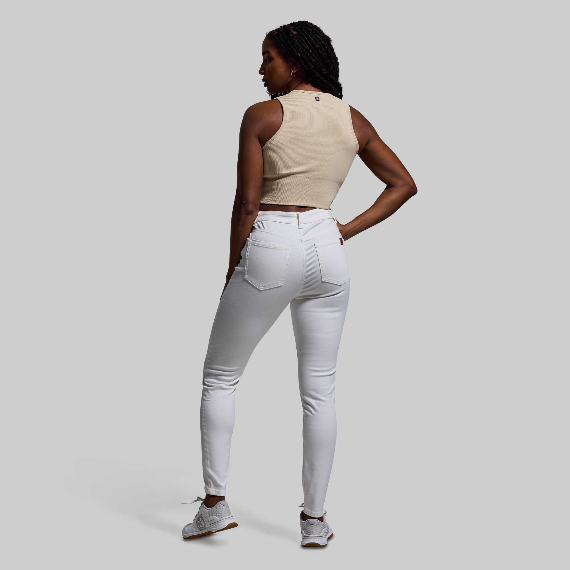 FLEX Stretchy High Rise Skinny Jeans for Women - Slim Fit White Denim Pants | Perfect for Work, Casual Outfits & Night Out