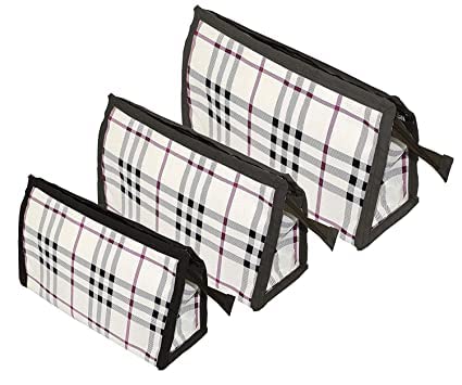 ANAZONKART 3-Piece Multipurpose Travel Organizer Set - Cosmetic Bag, Toiletry Kit & Makeup Pouch for Women | Perfect for Travel, Gym, Work & Daily Use (Various Sizes)