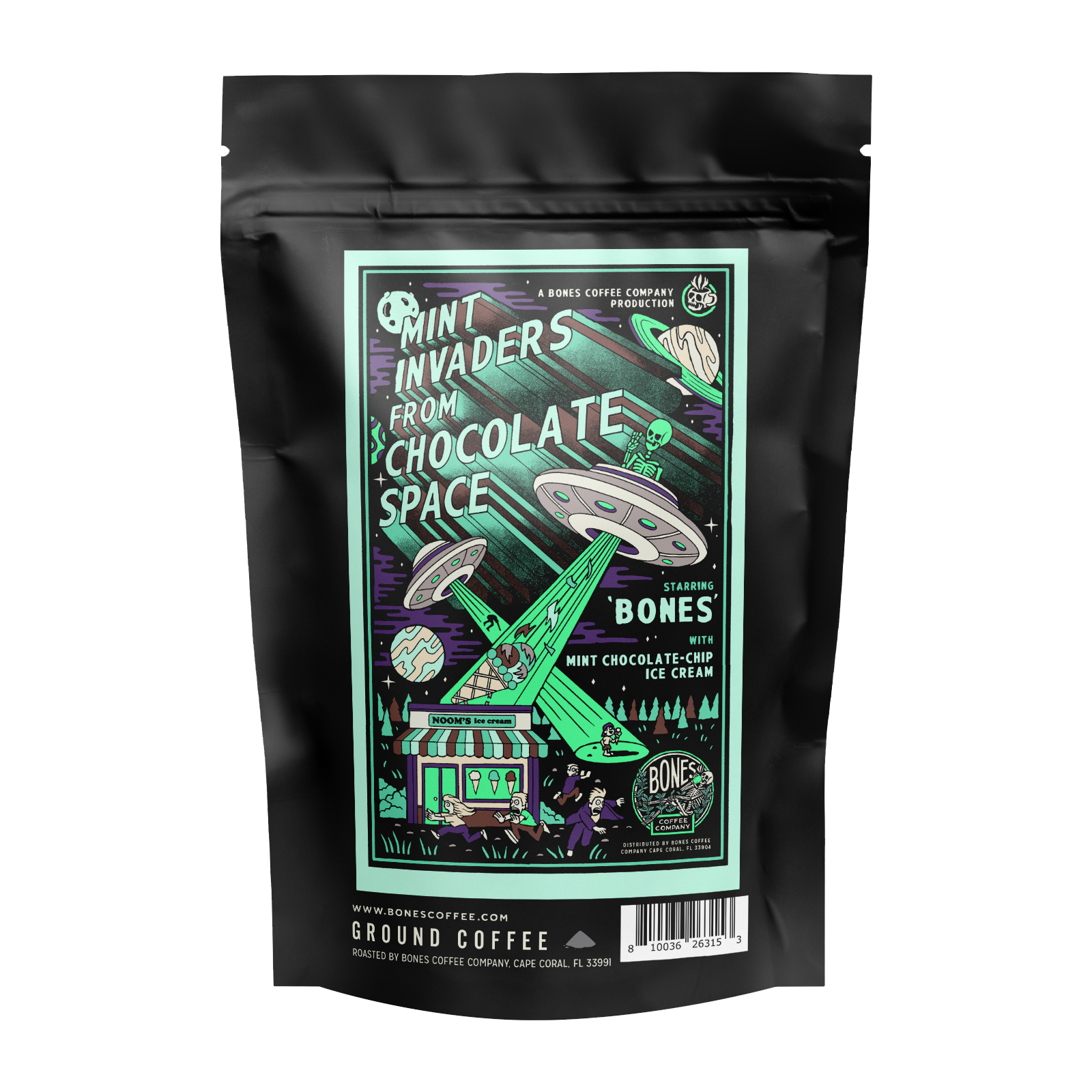 Mint Invaders From Chocolate Space - Delicious Mint Chocolate Candy, 4oz Bag | Perfect for Halloween Treats, Party Favors & Gift Giving