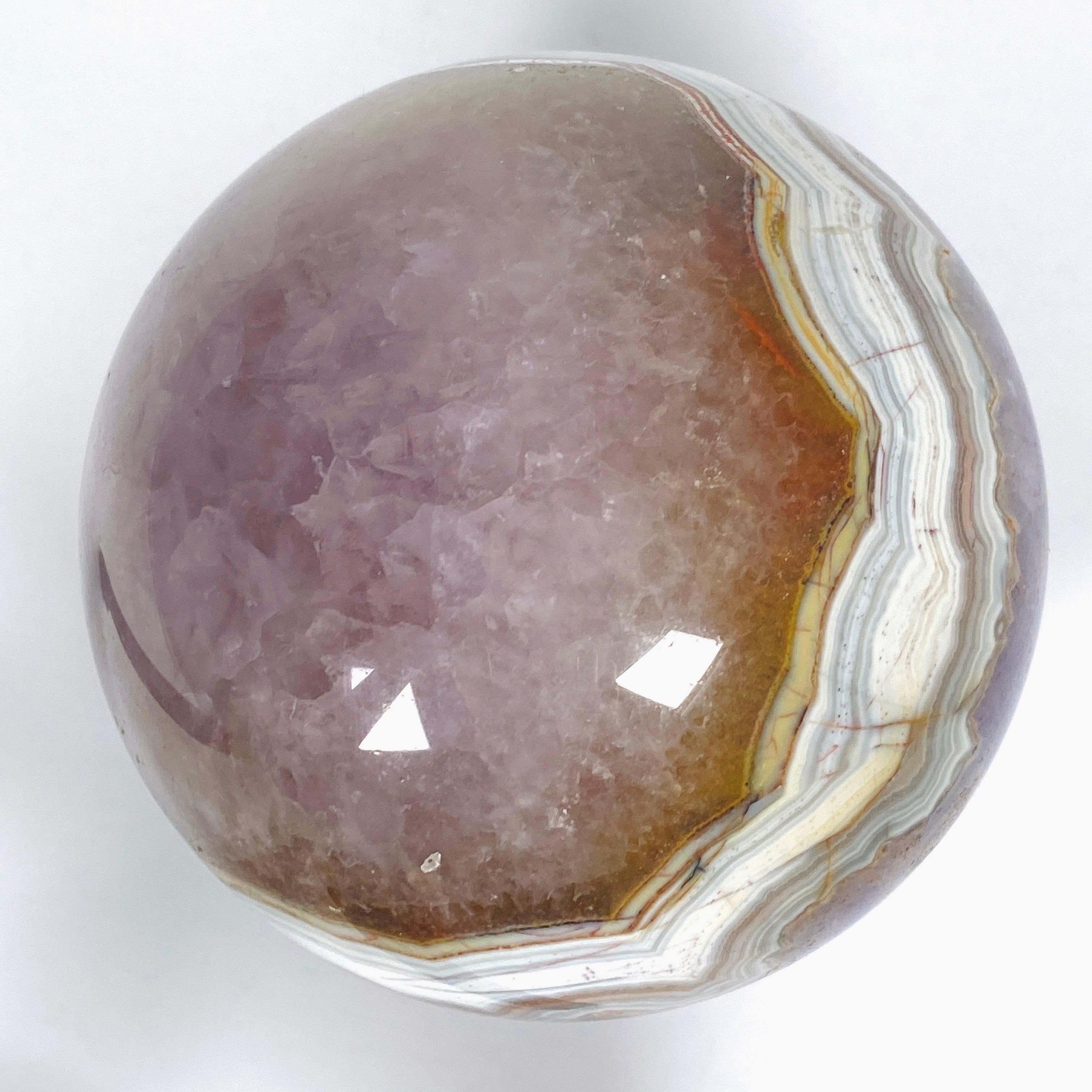 Natural Amethyst Agate Sphere - AMAS 01 Crystal Healing Stone for Meditation, Reiki & Home Decor