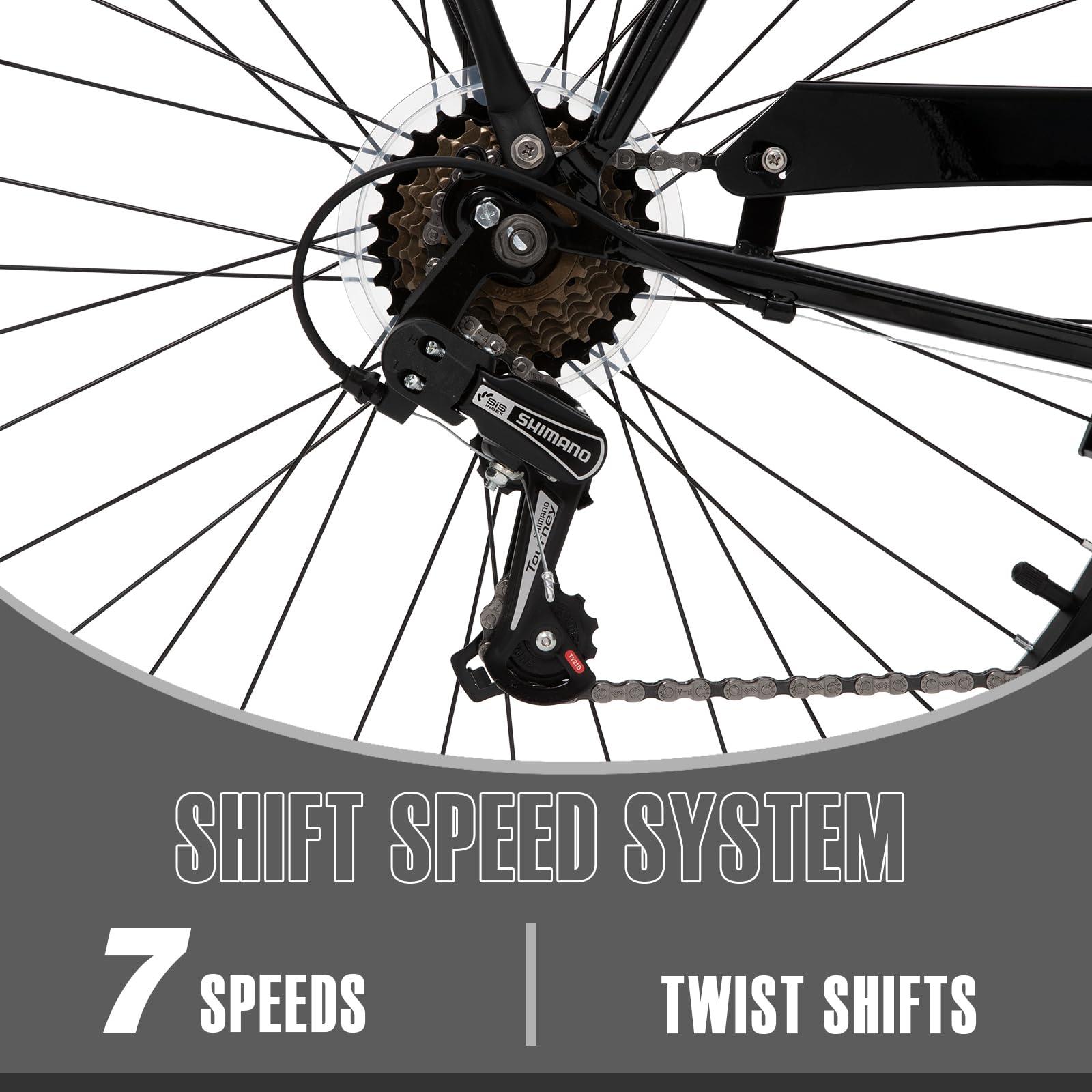 26 Inch 7-Speed Beach Cruiser Bike for Women & Men - Lightweight Hybrid Cruiser with Quick Assembly & Anti-Skid Tires - Perfect for Coastal Rides, Commuting & Leisure Cycling