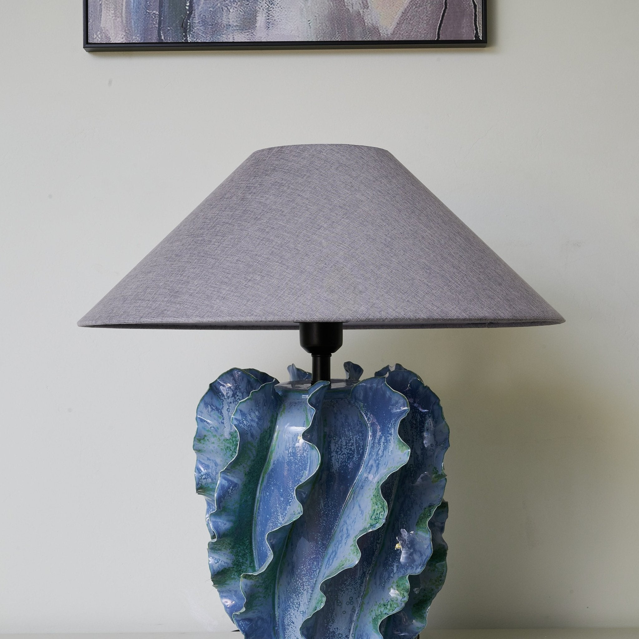 Azure Wave Table Lamp - Modern LED Nightstand Light with Touch Control & USB Charging - Perfect for Bedroom, Living Room, and Office Decor