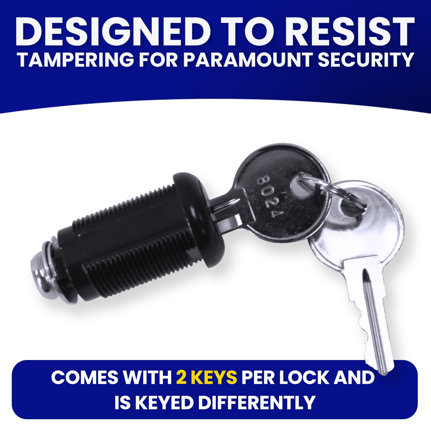 FJM Security 8900A-BLK-KD Disc Tumbler Cam Lock - Smart Home Cabinet Lock, Baby Proofing Solution & Drawer Lock for Home Improvement (1 1/8