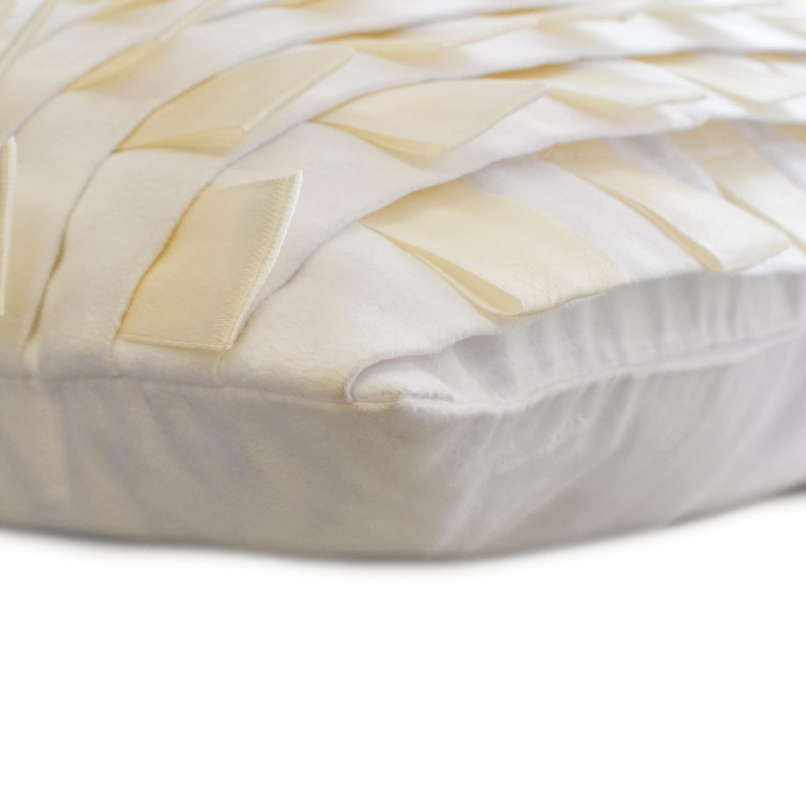 Halloween Decorative Lumbar Pillow Cover - 12x26 Inch Fall Oblong Pillow Case with Pintucks & Ribbon Loops - Faux Suede Striped White Harmony Pillow Cover for Sofa, Bed, Couch Decor