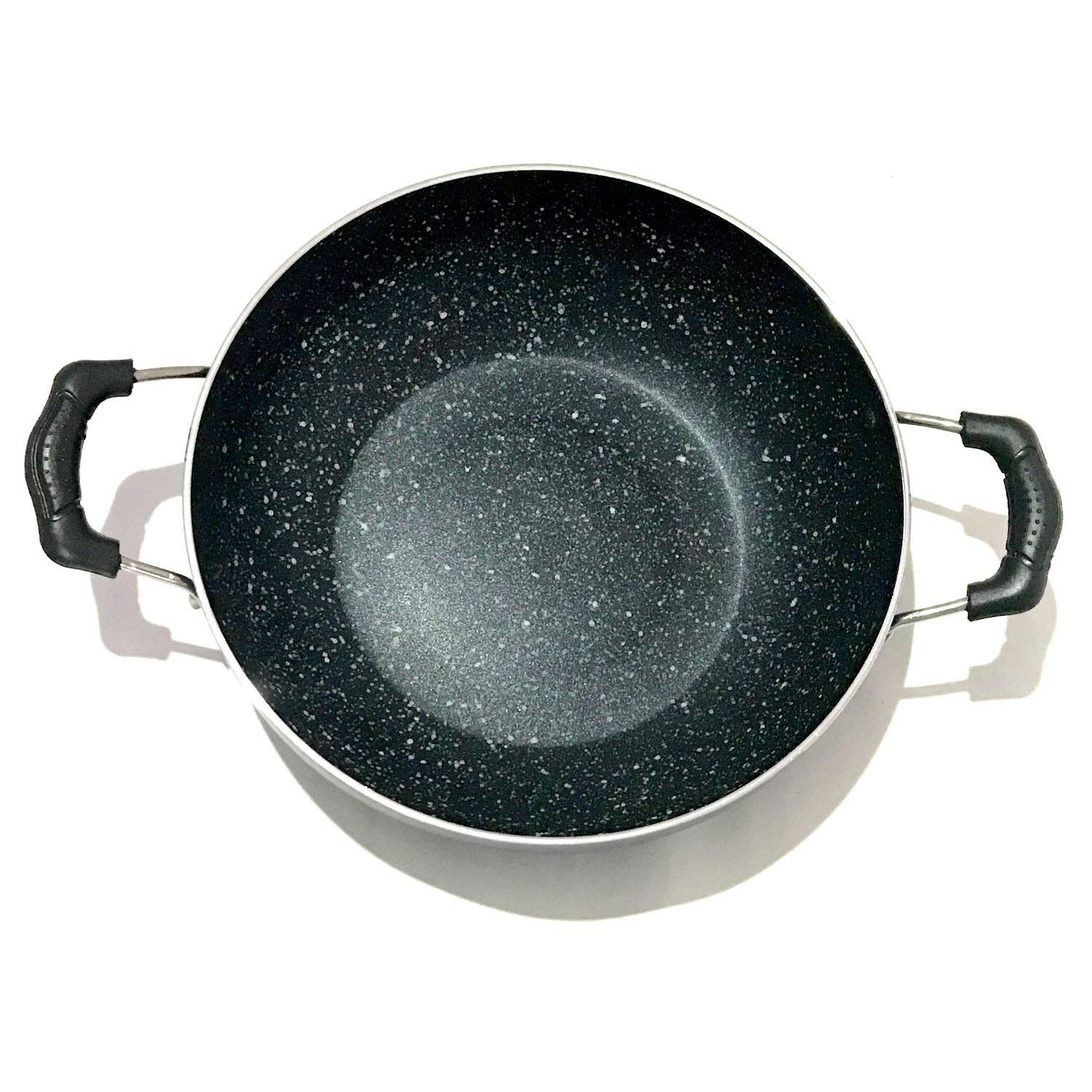SHRIYA 9.5 Inch Nonstick Kadai Wok Skillet - Deep Fry Pan with Glass Lid, Aluminum Induction Base for All-Purpose Cooking | Perfect for Stir-Frying, Deep Frying & Indian Cuisine