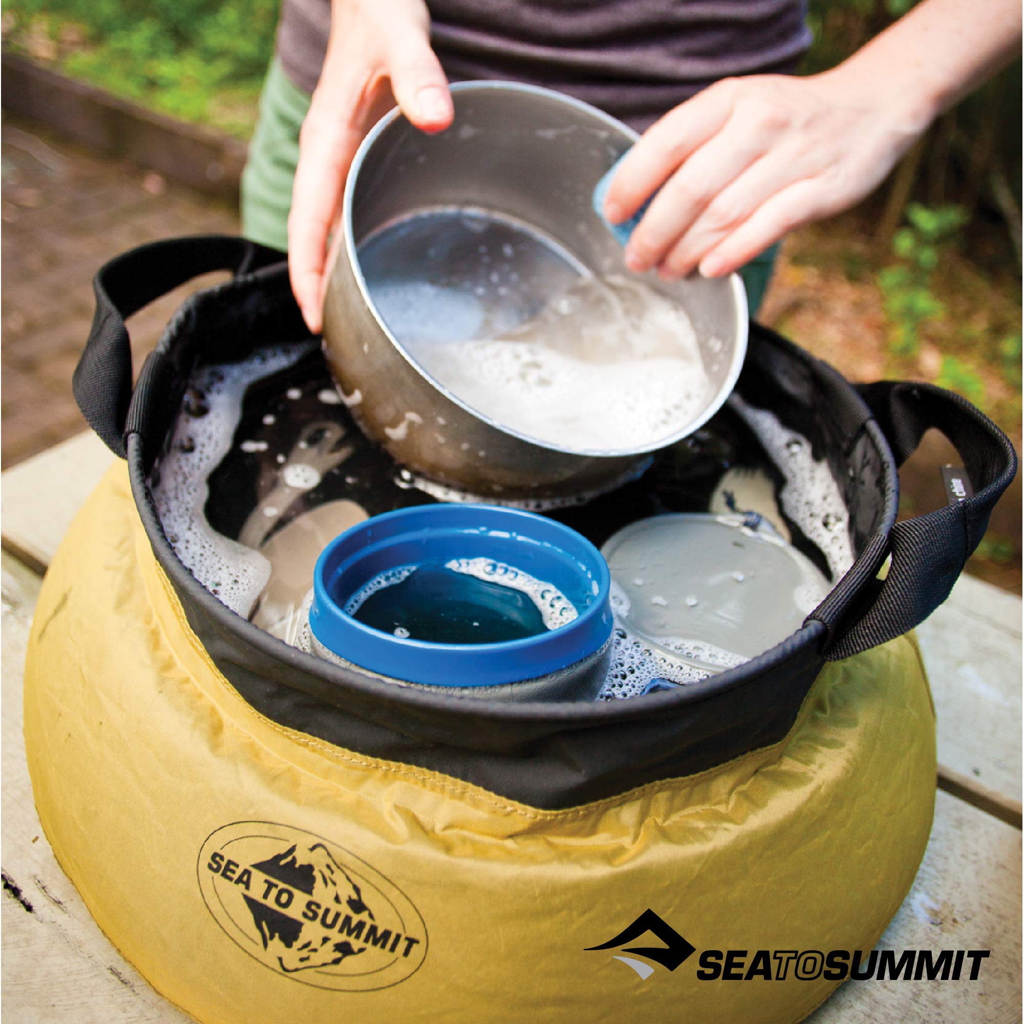 Sea to Summit Collapsible Kitchen Sink - Portable Camping Sink for Outdoor Cooking, Dish Washing & RV Travel | Compact, Lightweight & Durable Camping Accessory