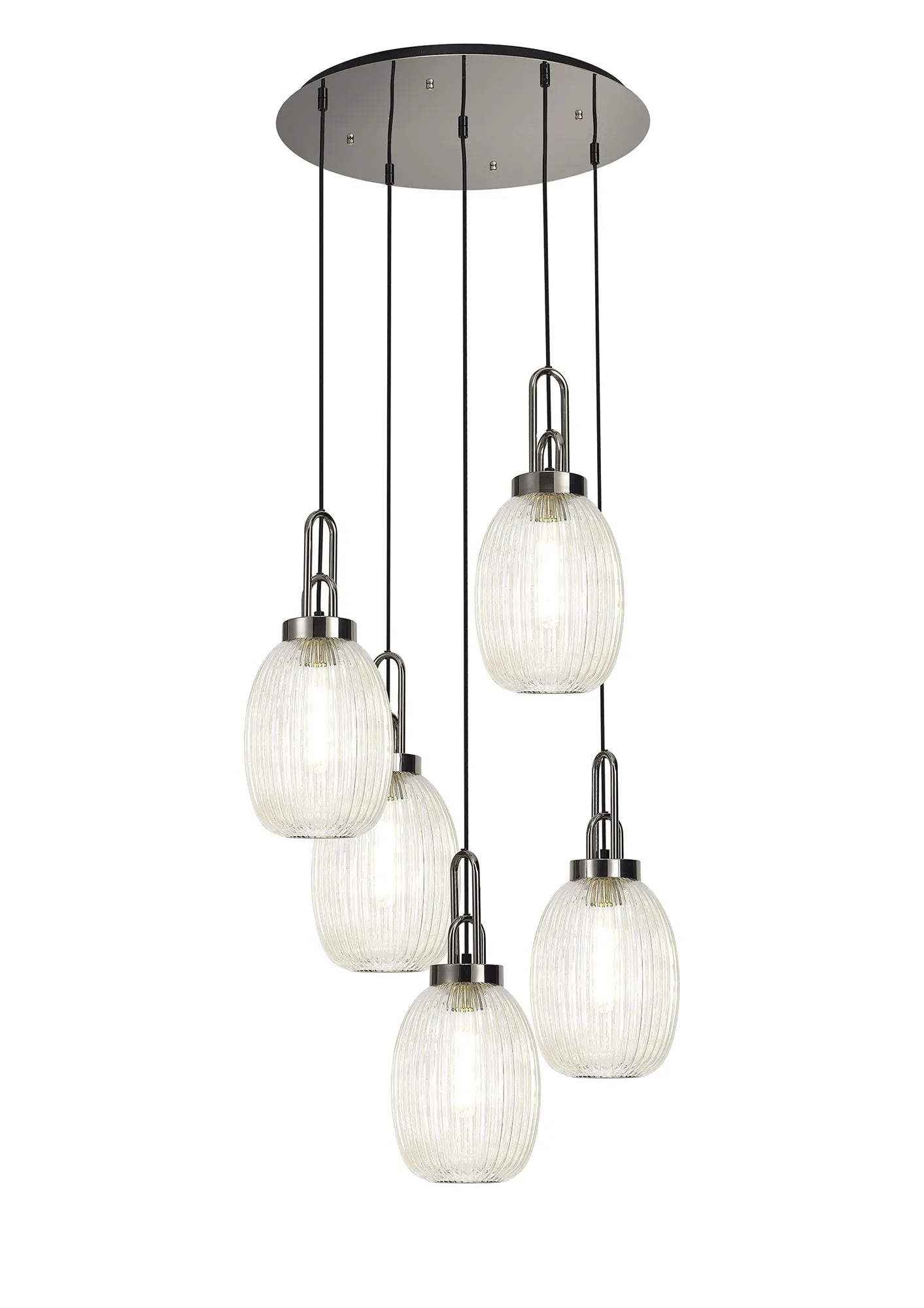 Stylish Cadiz 5-Light Cluster Pendant Light Fixture - Modern Ceiling Lighting for Dining Room, Kitchen & Living Room