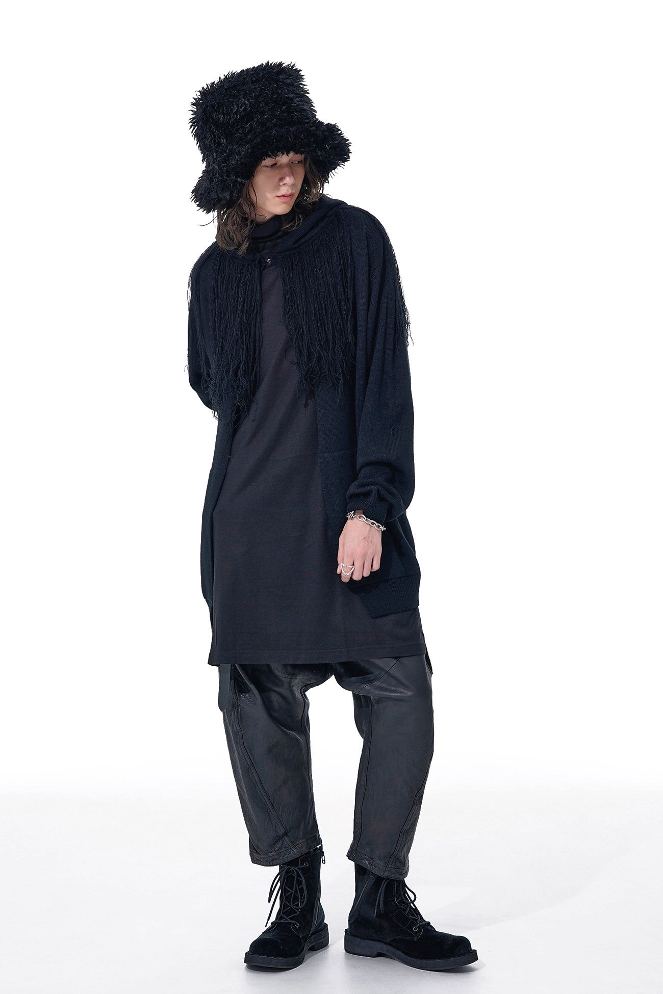 CORPILON Women's Bulky Wool Fringe Knit Parka Coat - Warm Winter Outerwear for Casual Street Style & Cold Weather Fashion