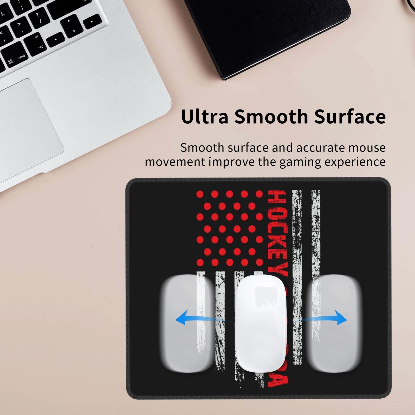 SIYTUAU Hockey Grandpa USA Flag Mouse Pad - Waterproof, Non-Slip Rubber Gaming Mousepad (10x12 inches) for Laptop, Office & PC Use - Perfect for Work, Gaming & Patriotic Decor