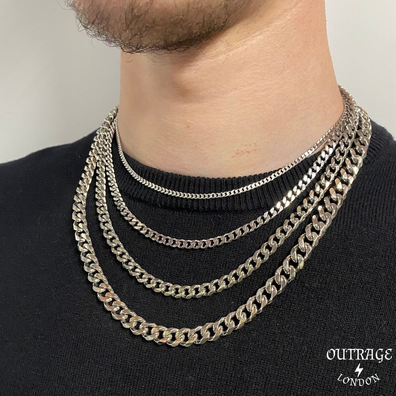 30-Piece Double Link Curb Chain Necklace Set - Durable Stainless Steel Jewelry for Women & Men - Perfect for Layering, Gifts & Everyday Wear
