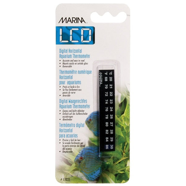 Marina LCD Aquarium Thermometer - Digital Water Temperature Gauge for Fish Tanks, Ponds & Aquariums | Accurate & Easy-to-Read Display for Home, Office & Pet Stores