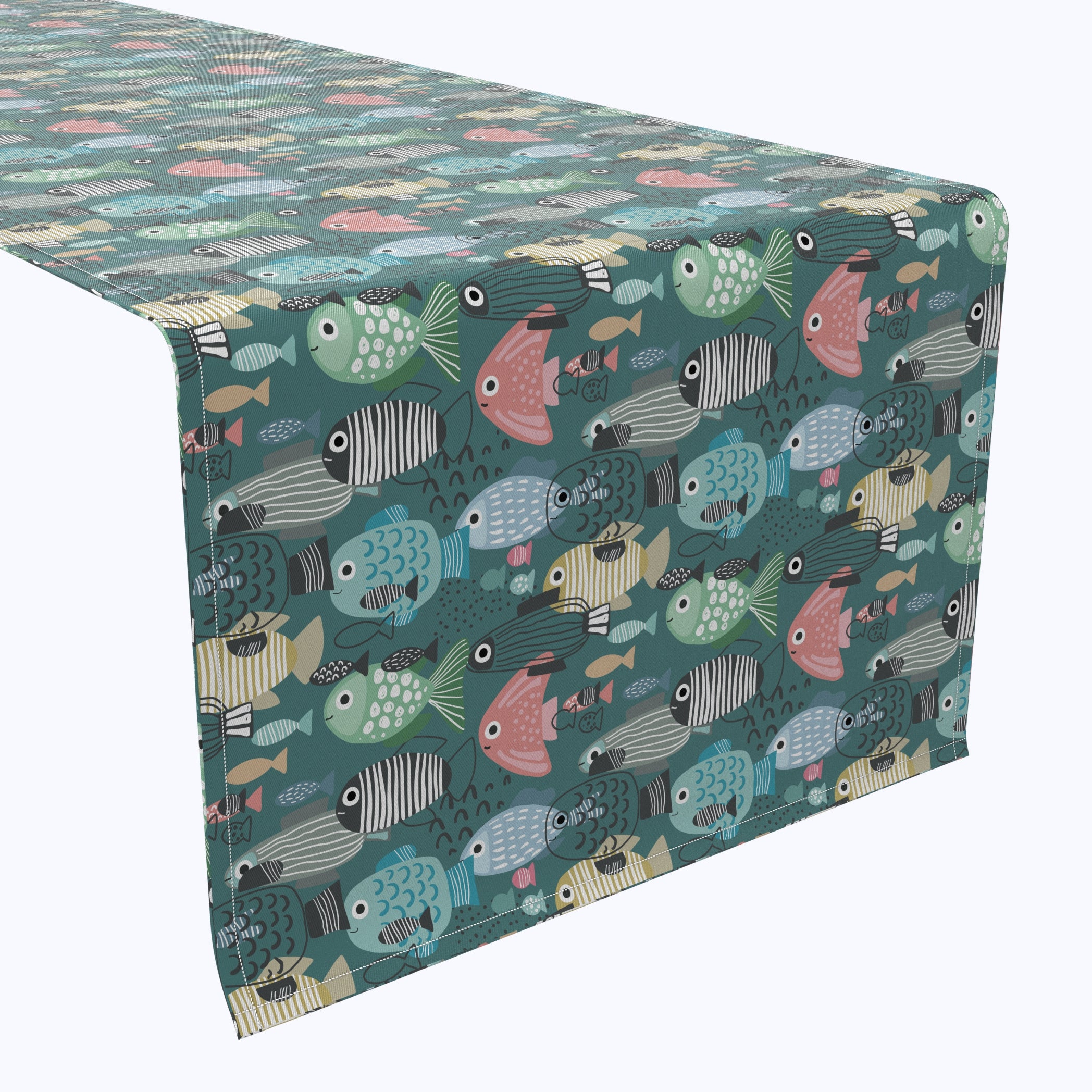 Abstract Fish Table Runner - Elegant Decorative Dining Table Cover for Home & Party Decor - Perfect for Weddings, Holidays & Special Events