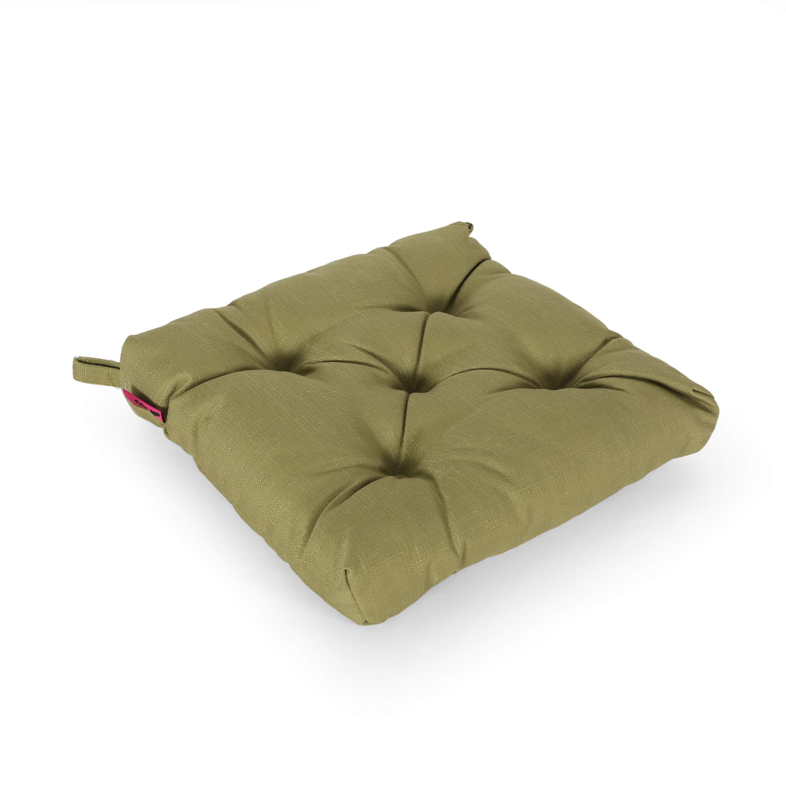 GDFStudio Classic Tufted Indoor Fabric Chair Cushion - Comfortable Seat Cushion for Living Room, Bedroom, Office - Muted Green Home Decor Accent