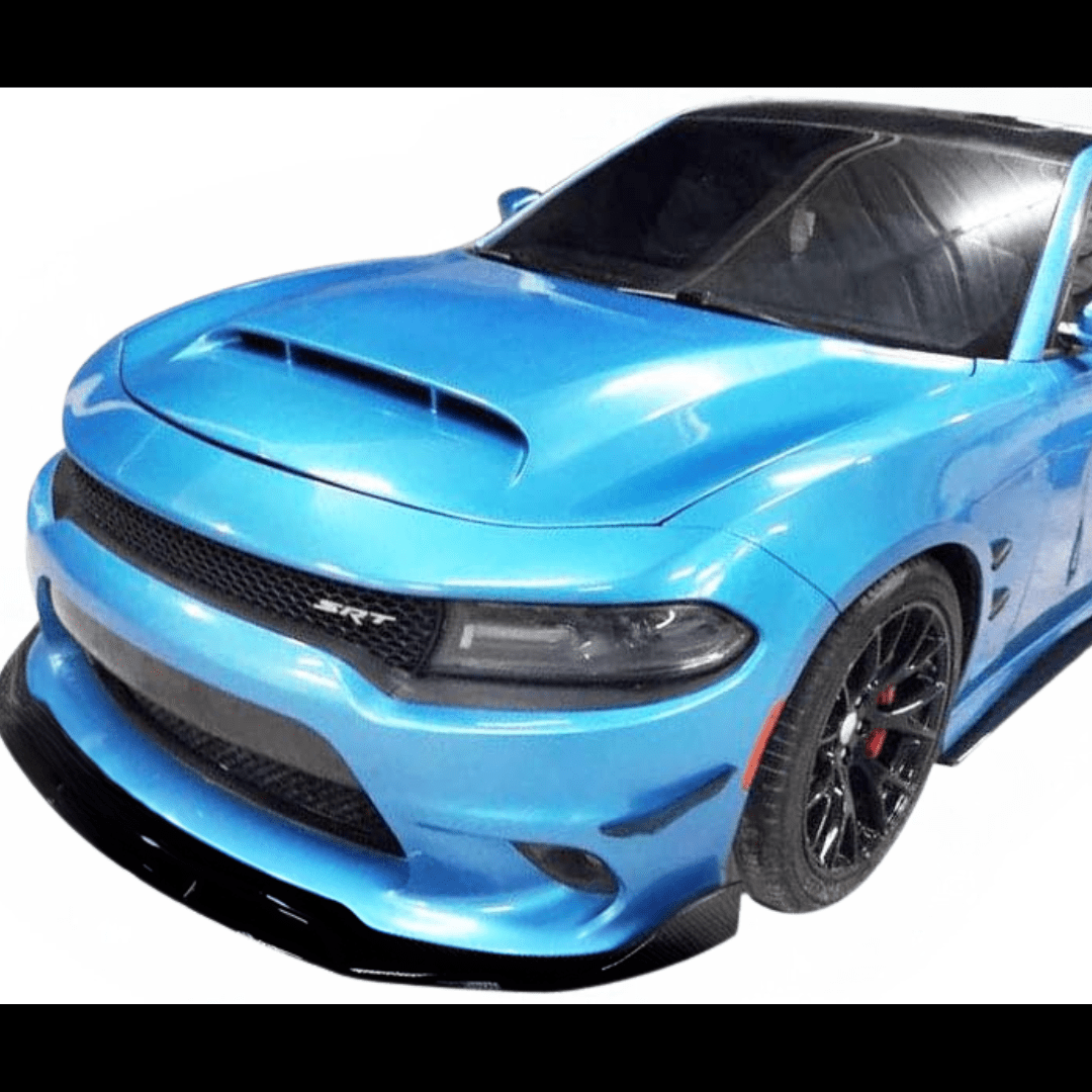 2015-2023 Dodge Charger SRT V2 Style Front Bumper Lip Kit - ABS Material 4-Piece Set Glossy Black - Aggressive Exterior Upgrade for Street Racing & Car Shows
