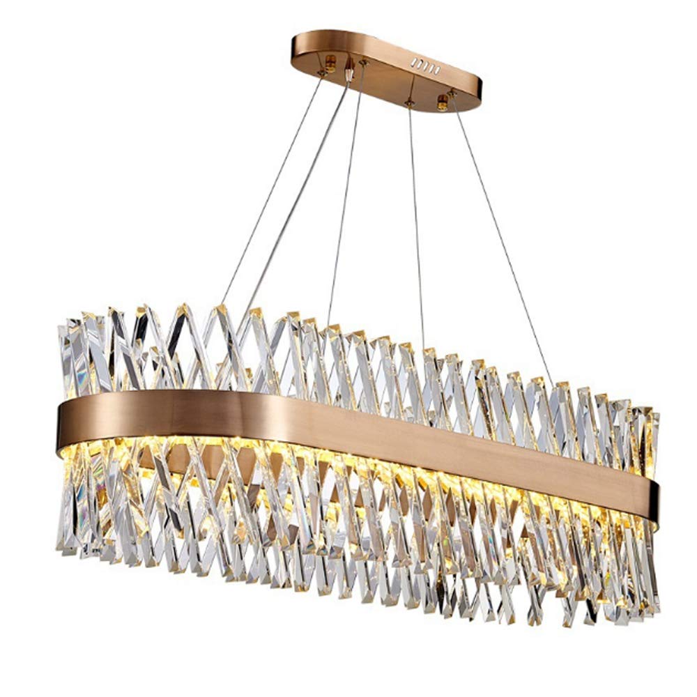 Modern Gold Crystal Chandelier with LED Lighting - 39.37
