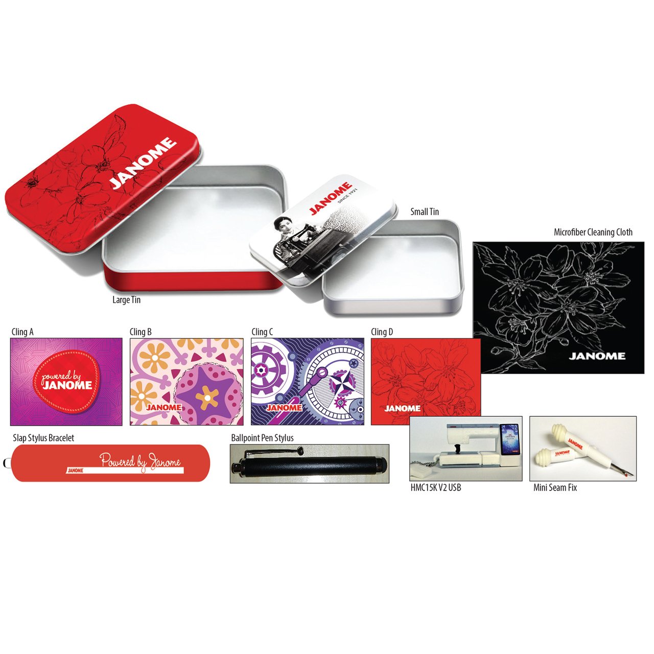 Janome VIP Gift Tin Set - Premium Sewing Accessories for Crafters & Quilters | Perfect for DIY Projects, Gifts & Sewing Enthusiasts