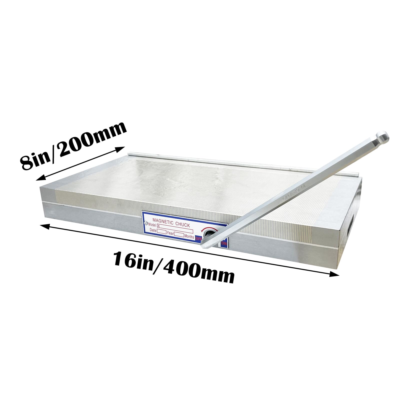 INTBUYING 8x16 Inch Permanent Magnetic Chuck - Fine Pole Rectangular Workholding with 100-120N/cm² Powerful Sealed Magnet for Grinding, Milling & Machining | Perfect for Metalworking, CNC Operations & Precision Engineering