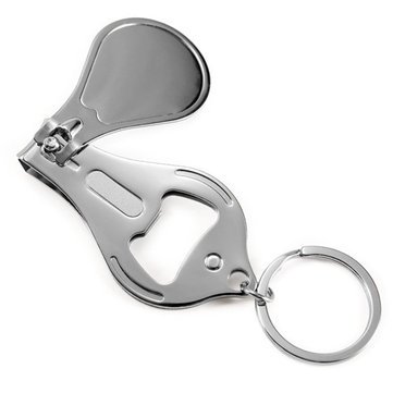 3 in 1 Multifunctional Nail Clipper Set with File & Bottle Opener - Carbon Steel Portable Manicure Tool for Travel - Keychain Nail Cutter for Fingernails & Toenails - Perfect for Home, Office, Gym & Outdoor Activities