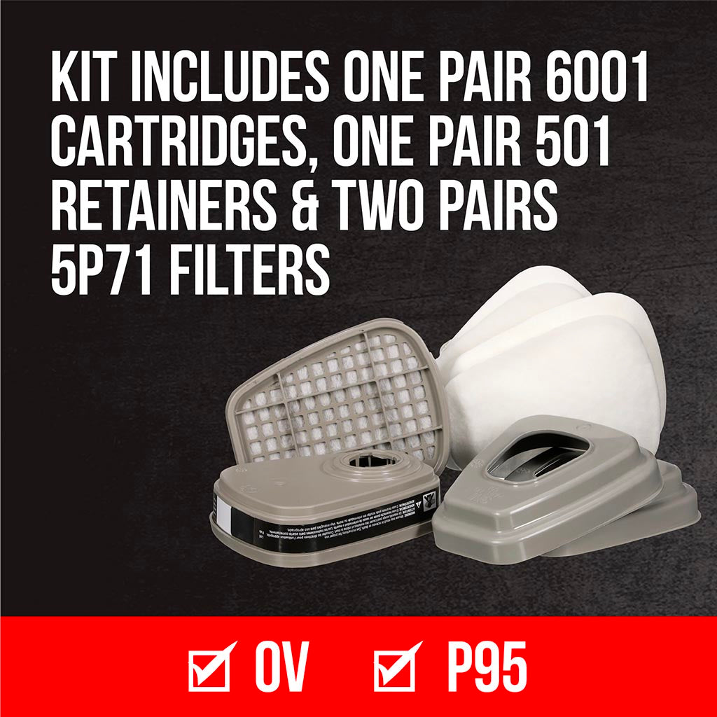 3M Performance Paint Project Respirator Supply Kit 6022P1 DC - Professional Paint Fume Protection for DIY Home Improvement & Construction Projects