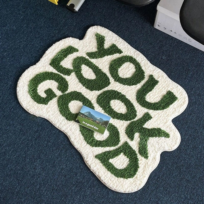 Stylish You Look Good Tufted Accent Rug - Soft & Durable Home Decor for Living Room, Bedroom, or Office - Perfect for Adding Personality to Any Space